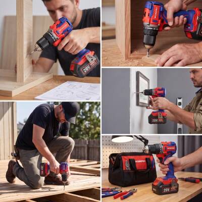 WORKPRO WP390023 20Volt 4.0Ah Li-ion 65Nm. Çift Akülü Kömürsüz Profesyonel Şarjlı Matkap - 6