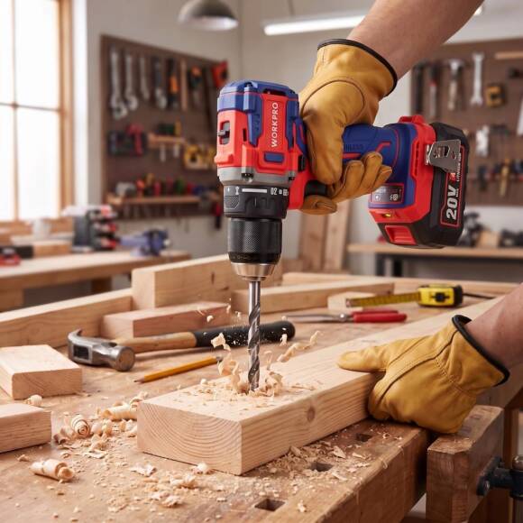 WORKPRO WP390023 20Volt 4.0Ah Li-ion 65Nm. Çift Akülü Kömürsüz Profesyonel Şarjlı Matkap - 7
