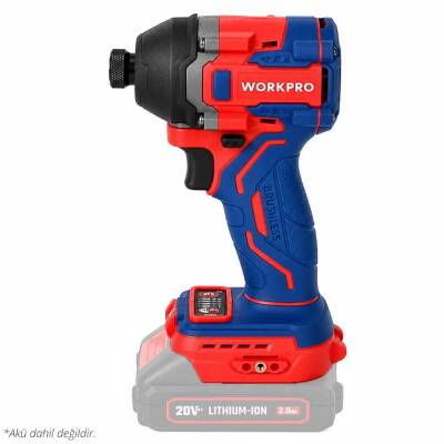 WORKPRO WP390105 20Volt 230Nm Kömürsüz Profesyonel Şarjlı Darbeli Tornavida (Akü Dahil Değildir) - Workpro (1)