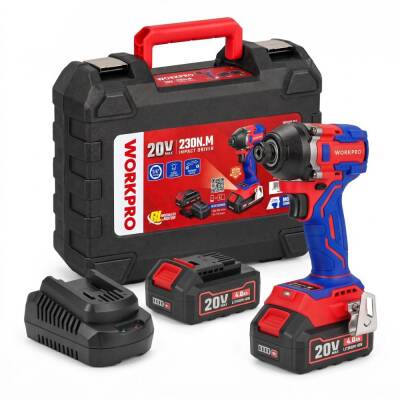WORKPRO WP390108 20Volt 4.0Ah. Li-ion 230Nm Çift Akü Kömürsüz Profesyonel Şarjlı Darbeli Tornavida - Workpro