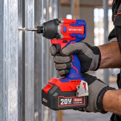 WORKPRO WP390108 20Volt 4.0Ah. Li-ion 230Nm Çift Akü Kömürsüz Profesyonel Şarjlı Darbeli Tornavida - 4