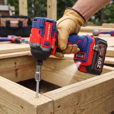WORKPRO WP390108 20Volt 4.0Ah. Li-ion 230Nm Çift Akü Kömürsüz Profesyonel Şarjlı Darbeli Tornavida - 5