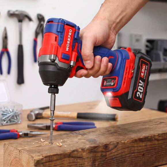WORKPRO WP390108 20Volt 4.0Ah. Li-ion 230Nm Çift Akü Kömürsüz Profesyonel Şarjlı Darbeli Tornavida - 7