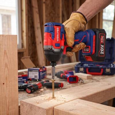 WORKPRO WP390108 20Volt 4.0Ah. Li-ion 230Nm Çift Akü Kömürsüz Profesyonel Şarjlı Darbeli Tornavida - 9