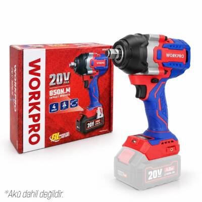 WORKPRO WP390213 20Volt 1/2’’ 850Nm Kömürsüz Profesyonel Şarjlı Somun Sıkma (Akü Dahil Değildir) - Workpro