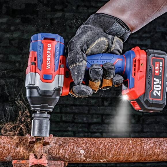 WORKPRO WP390213 20Volt 1/2’’ 850Nm Kömürsüz Profesyonel Şarjlı Somun Sıkma (Akü Dahil Değildir) - 3