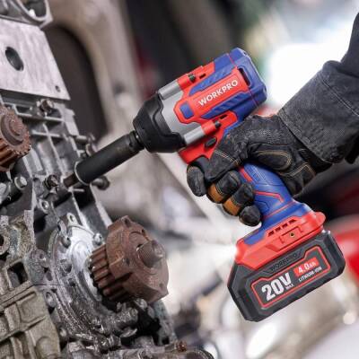 WORKPRO WP390213 20Volt 1/2’’ 850Nm Kömürsüz Profesyonel Şarjlı Somun Sıkma (Akü Dahil Değildir) - 5