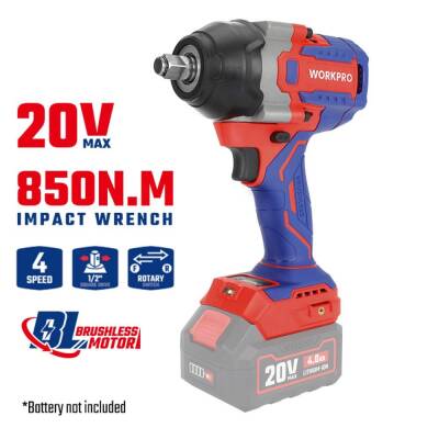WORKPRO WP390213 20Volt 1/2’’ 850Nm Kömürsüz Profesyonel Şarjlı Somun Sıkma (Akü Dahil Değildir) - 10