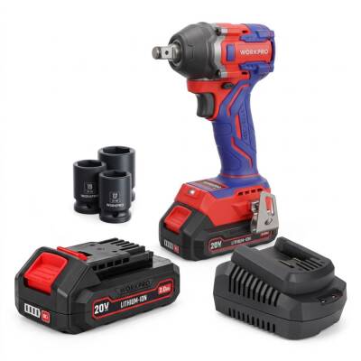WORKPRO WP390226 20Volt 2.0Ah. Li-ion 1/2’’ 360Nm Çift Akü Kömürsüz Profesyonel Şarjlı Somun Sıkma - Workpro (1)