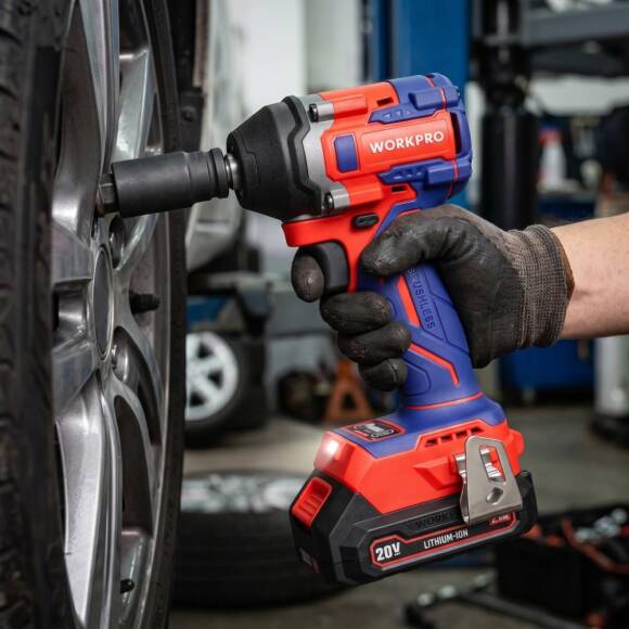WORKPRO WP390226 20Volt 2.0Ah. Li-ion 1/2’’ 360Nm Çift Akü Kömürsüz Profesyonel Şarjlı Somun Sıkma - 3