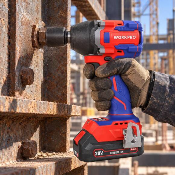WORKPRO WP390226 20Volt 2.0Ah. Li-ion 1/2’’ 360Nm Çift Akü Kömürsüz Profesyonel Şarjlı Somun Sıkma - 4