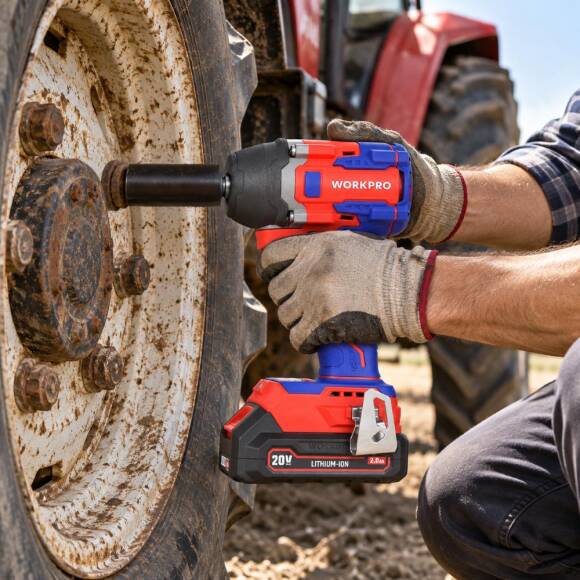 WORKPRO WP390226 20Volt 2.0Ah. Li-ion 1/2’’ 360Nm Çift Akü Kömürsüz Profesyonel Şarjlı Somun Sıkma - 8