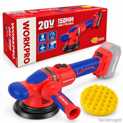 WORKPRO WP392200 20V 150MM Kömürsüz Şarjlı Profesyonel Orbital Polisaj Makinesi Akü Dahil Değildir - Workpro