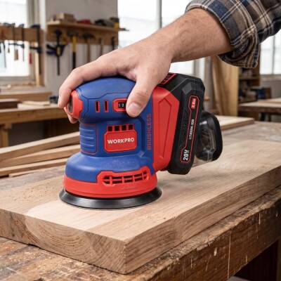 WORKPRO WP392203 20Volt 125mm Şarjlı Kömürsüz Devir Ayarlı Profesyonel Eksantrik Zımpara (Aküsüz) - 3