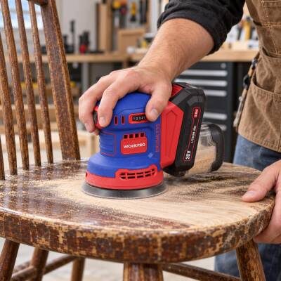 WORKPRO WP392203 20Volt 125mm Şarjlı Kömürsüz Devir Ayarlı Profesyonel Eksantrik Zımpara (Aküsüz) - 4