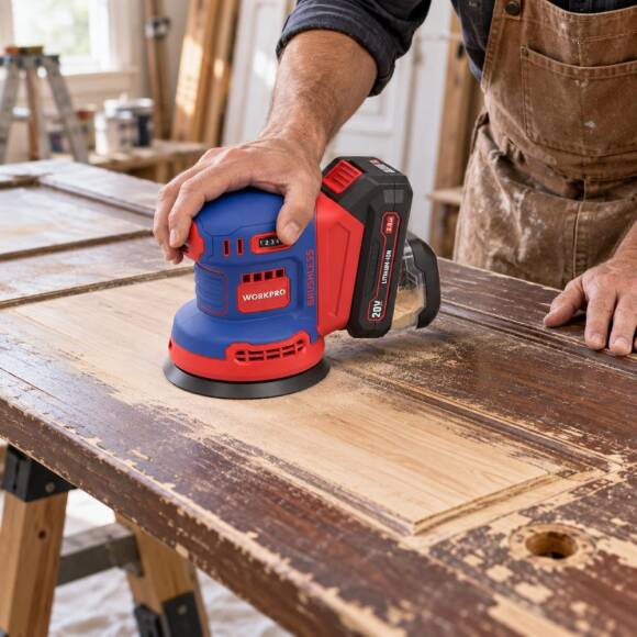 WORKPRO WP392203 20Volt 125mm Şarjlı Kömürsüz Devir Ayarlı Profesyonel Eksantrik Zımpara (Aküsüz) - 5