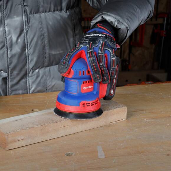 WORKPRO WP392203 20Volt 125mm Şarjlı Kömürsüz Devir Ayarlı Profesyonel Eksantrik Zımpara (Aküsüz) - 9