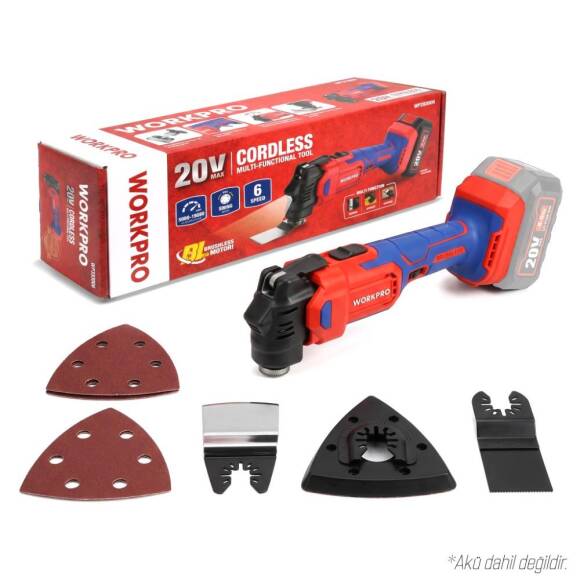 WORKPRO WP393006 20Volt Kömürsüz Şarjlı Devir Ayarlı Profesyonel Raspalama ve Zımpara (Aküsüz) - 1