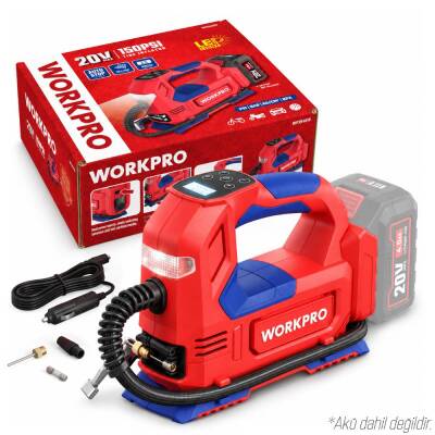 WORKPRO WP394010 20V/12Volt 150 PSI Ayarlanabilir Dijital Basınç Göstergeli Hava Pompası (Aküsüz) - Workpro