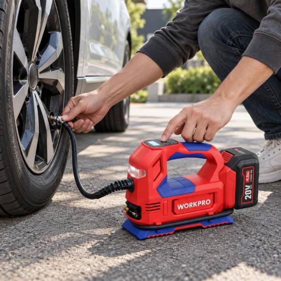 WORKPRO WP394010 20V/12Volt 150 PSI Ayarlanabilir Dijital Basınç Göstergeli Hava Pompası (Aküsüz) - 6