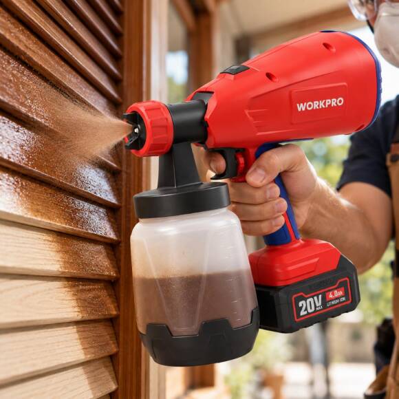 WORKPRO WP397005 20Volt 1000ml. Şarjlı Boya Tabancası +Yedek Nozul/Meme (Akü Dahil Değildir) - 5