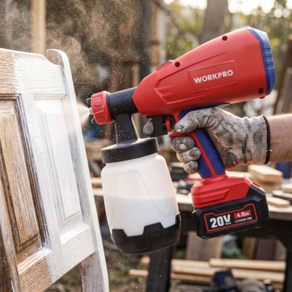 WORKPRO WP397005 20Volt 1000ml. Şarjlı Boya Tabancası +Yedek Nozul/Meme (Akü Dahil Değildir) - 7