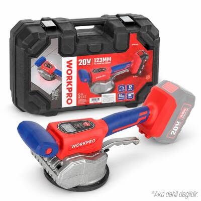 WORKPRO WP397018 20V 123MM Şarjlı Devir Ayarlı Profesyonel Seramik ve Fayans Vantuz Makinesi Aküsüz - Workpro