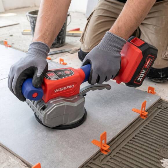 WORKPRO WP397018 20V 123MM Şarjlı Devir Ayarlı Profesyonel Seramik ve Fayans Vantuz Makinesi Aküsüz - 3