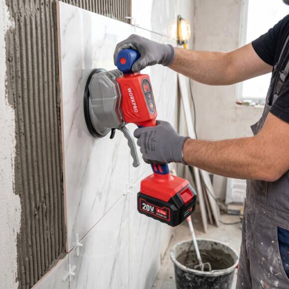 WORKPRO WP397018 20V 123MM Şarjlı Devir Ayarlı Profesyonel Seramik ve Fayans Vantuz Makinesi Aküsüz - 4