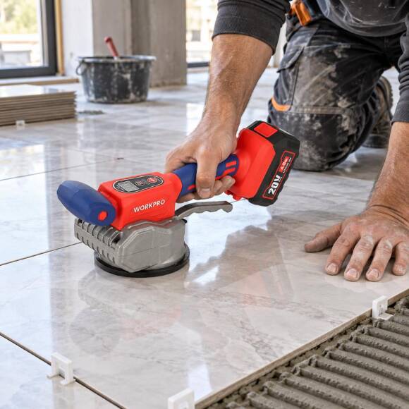 WORKPRO WP397018 20V 123MM Şarjlı Devir Ayarlı Profesyonel Seramik ve Fayans Vantuz Makinesi Aküsüz - 7