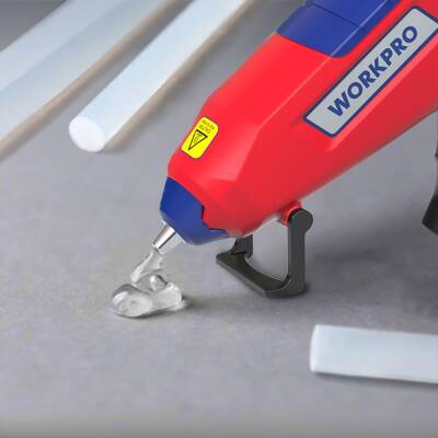 WORKPRO WP432001 7x100mm Sıcak Silikon Tabancası İçin 100 Adet Şeffaf Yedek Silikon/Mum - 5