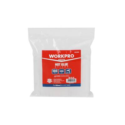 WORKPRO WP432001 7x100mm Sıcak Silikon Tabancası İçin 100 Adet Şeffaf Yedek Silikon/Mum - 8