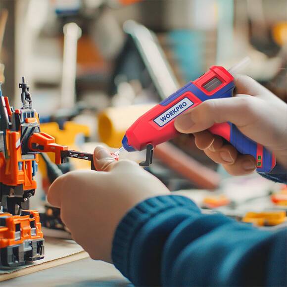 WORKPRO WP432002 11x200mm Sıcak Silikon Tabancası İçin 50 Adet Şeffaf Yedek Silikon/Mum - 6