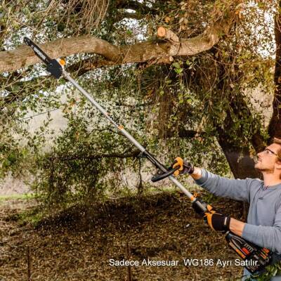 WORX WA0222 WG186E.1 ile Uyumlu 25CM Teleskobik Uzatmalı Zincirli Dal Budama Başlığı - 6