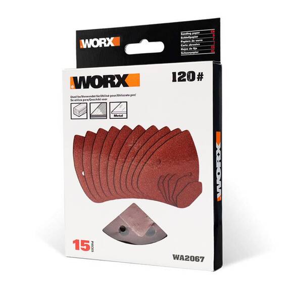 WORX WA2067 140x90mm 120 Kum, 15 Adet Cırtlı Universal Mouse Zımpara Kâğıdı - 4