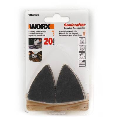 WORX WA2121 Çok Amaçlı Raspalama Makinası İçin 34x34mm 20Adet 80Kum Cırtlı Universal Parmak Zımpara Kâğıdı - Worx (1)