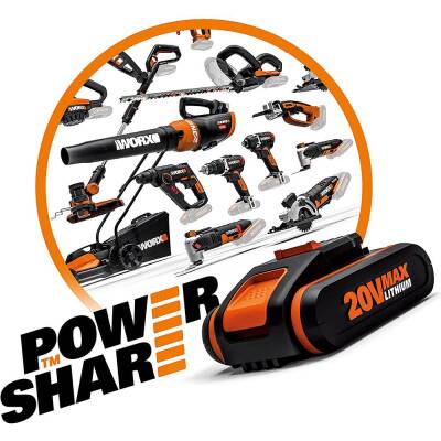 WORX WA3639 20Volt 2.0Ah. Li-ion PowerShare Yedek Akü - 7
