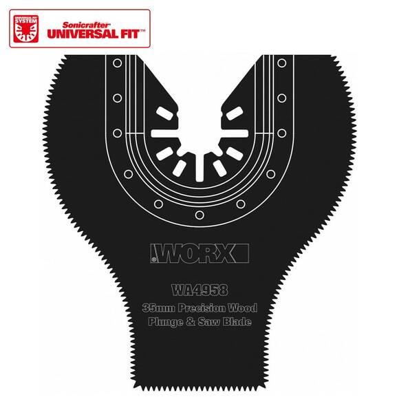 WORX WA4958 Çok Amaçlı Raspalama Makinası İçin 35x80mm 180˚ Ahşap, Fiberglas, PVC Universal Dalma/Kesme Bıçağı