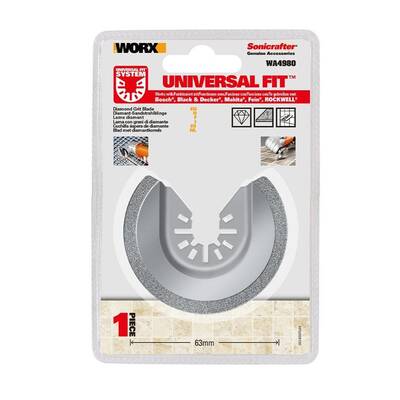 WORX WA4980 Çok Amaçlı Raspalama Makinası İçin 63mm 180˚Fayans Derz Arası Universal Temizleme/Kesme Elmas Bıçağı - 4