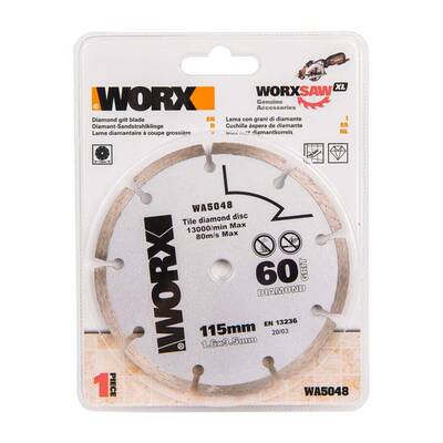 Worx - WORX WA5048 115x9,5mm Fayans, Seramik, Mermer Kesme Soketli Elmas Daire Testere Bıçağı (1)