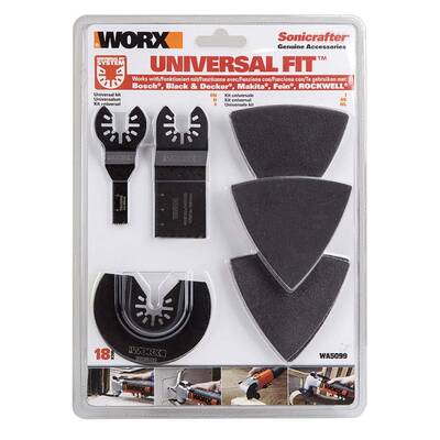 WORX WA5099 18 Parça Universal Metal, Ahşap Kesme ve Zımpara Kâğıdı Aksesuar Seti - Worx (1)