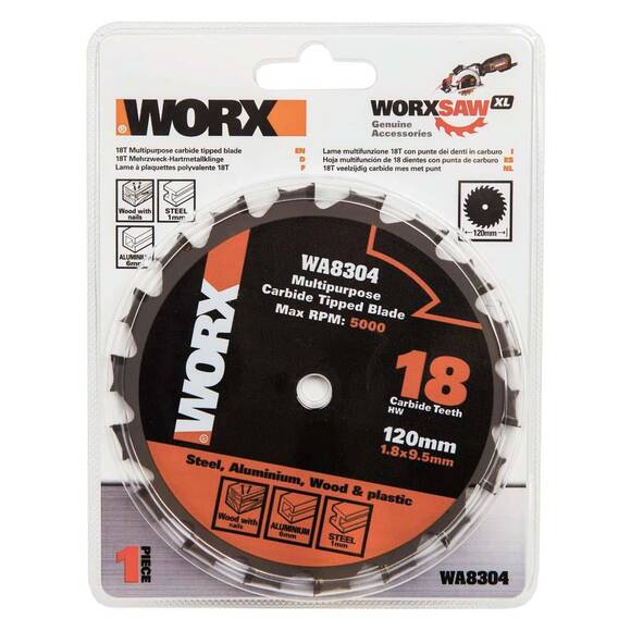 WORX WA8304 120x9,5mm Metal, Ahşap, PVC, Alüminyum Kesme, Elmas Daire Testere Bıçağı - 2