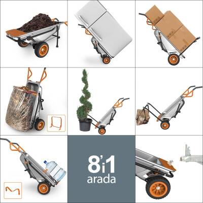 WORX WG050 100Lt./136Kg. Profesyonel Çok Amaçlı El Arabası, Taşıma Arabası - 3