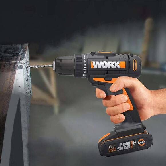 WORX WX100 20Volt/2.0Ah. Li-ion Tek Akülü Profesyonel Şarjlı Matkap - 4