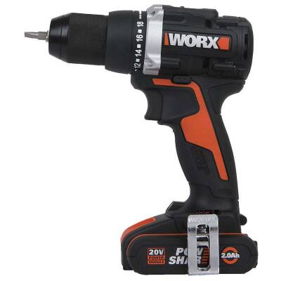 WORX WX102 20Volt/2.0Ah Li-ion Çift Akülü Kömürsüz Profesyonel Şarjlı Matkap - Worx (1)