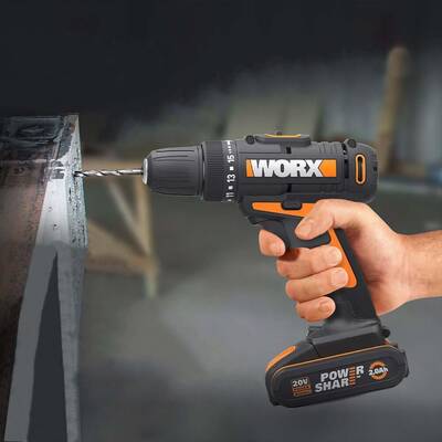 WORX WX108 20Volt/2.0Ah. Li-ion Çift Akülü Profesyonel Şarjlı Matkap - 7