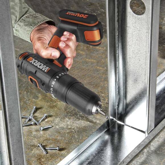 WORX WX108 20Volt/2.0Ah. Li-ion Çift Akülü Profesyonel Şarjlı Matkap - 10