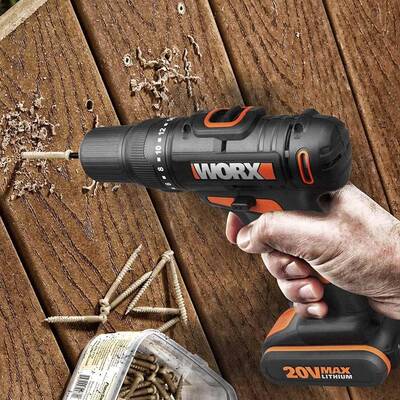 WORX WX108 20Volt/2.0Ah. Li-ion Çift Akülü Profesyonel Şarjlı Matkap - Thumbnail
