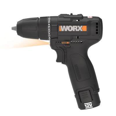 WORX WX121 12Volt/2.0Ah Li-ion Çift Akülü Kömürsüz Profesyonel Şarjlı Darbeli Matkap + 5 Parça Aksesuar - 2