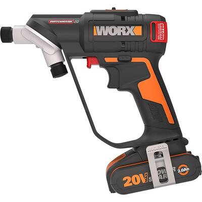 WORX WX177 20Volt/2.0Ah Li-ion Döner Kafa ve Çift Mandrenli Profesyonel Kömürsüz Şarjlı Matkap + 6 Parça Uç - Worx (1)